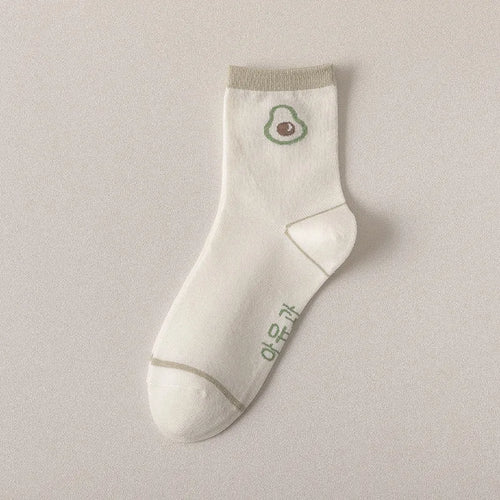 Socks with green illustrations