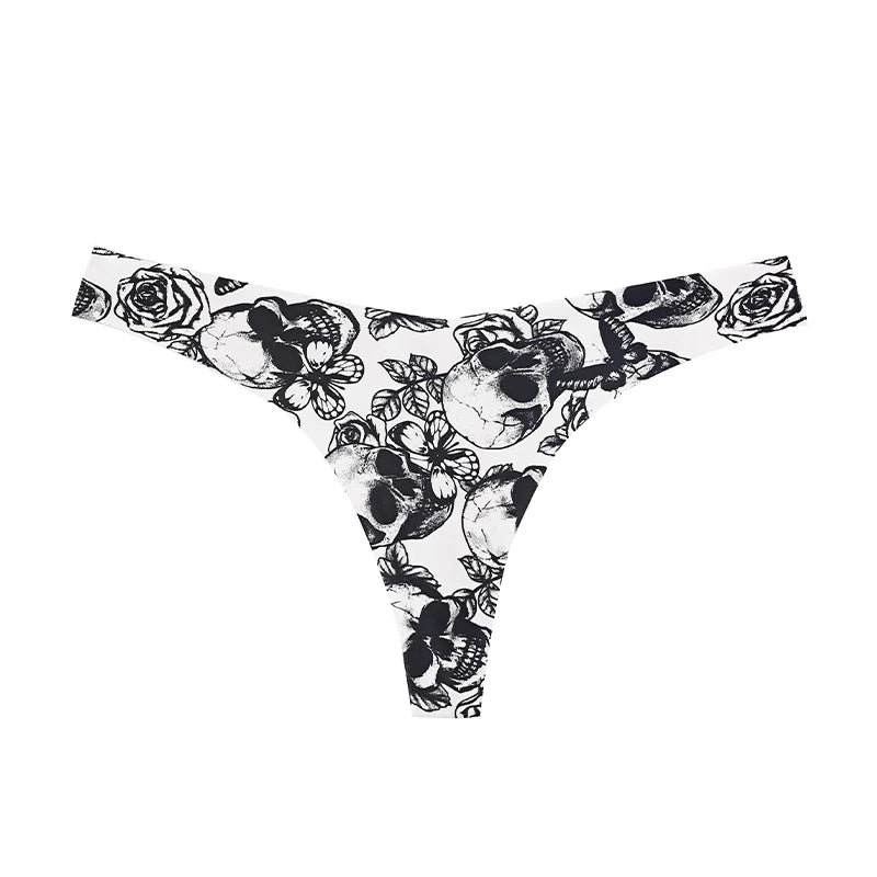 Seamless thong with illustrations