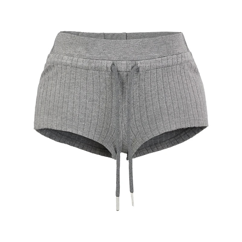 Mini shorts with striped texture