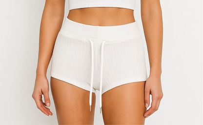 Mini shorts with striped texture