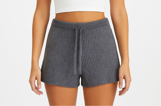 Striped knitted shorts