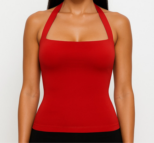 A slimming sporty collared tank top
