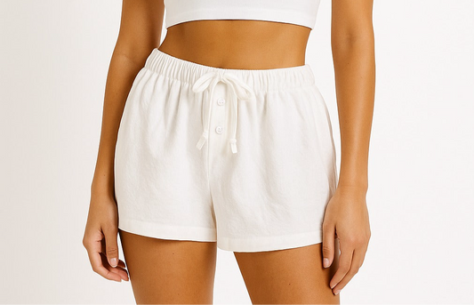 Soft basic white shorts