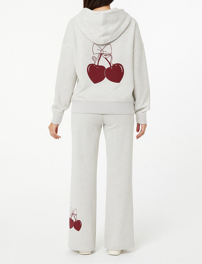 Sweat set with an aesthetic cherry illustration