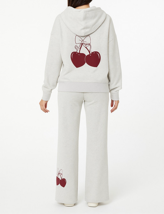 Sweat set with an aesthetic cherry illustration