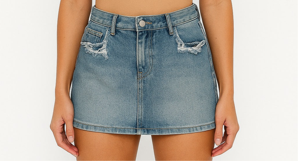 Mini denim skirt