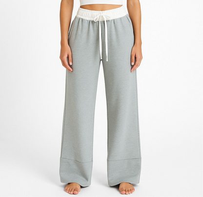 Sweatpants with folded rubber