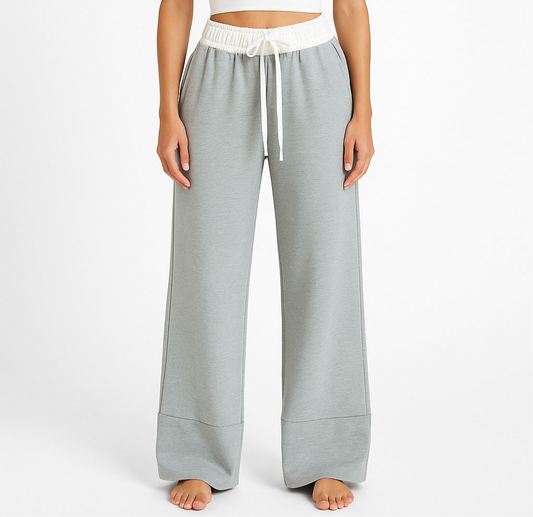 Sweatpants with folded rubber