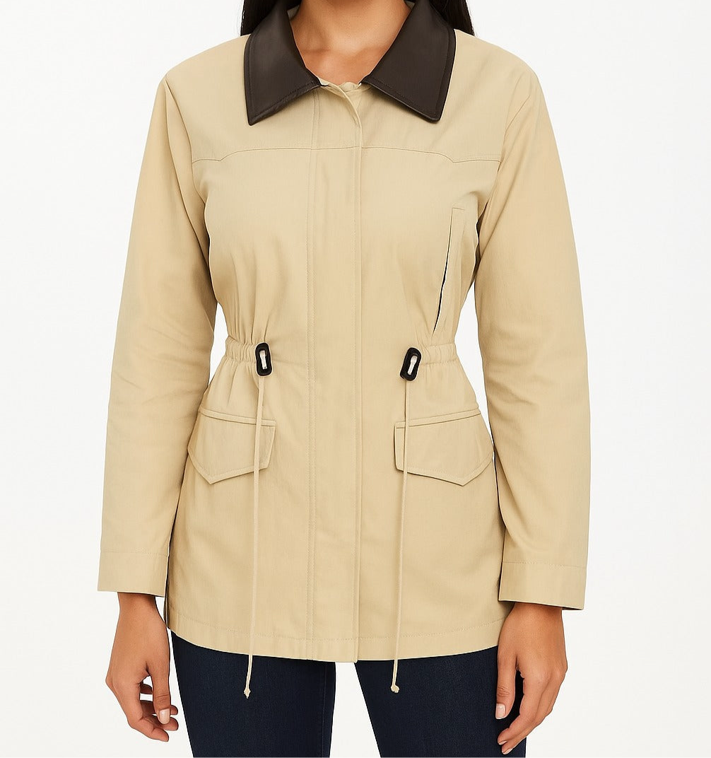 beige oversized coat