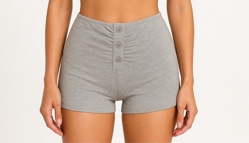 Pajama shorts with buttons