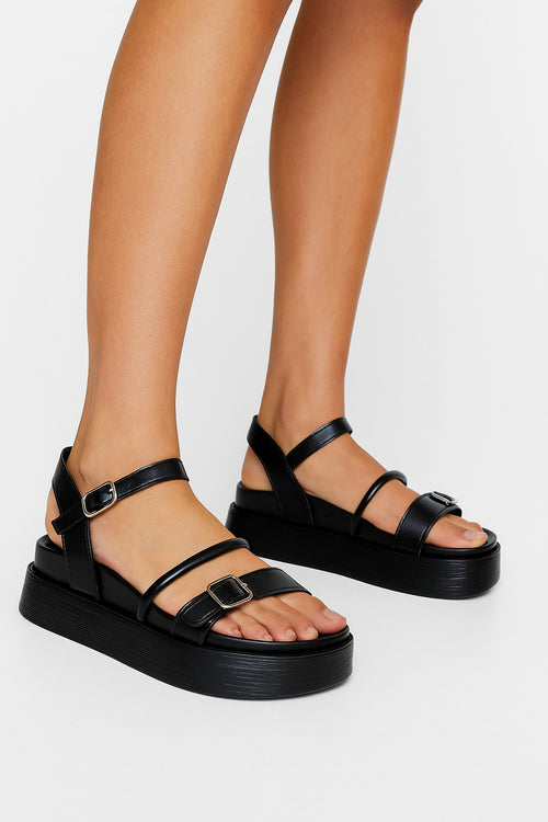 Black platform sandals