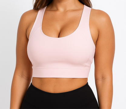 Sports bra with an opening in the back