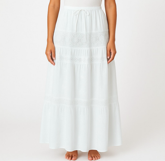 Aesthetic long lace skirt