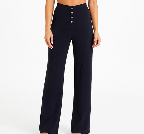 Aesthetic long pants with buttons