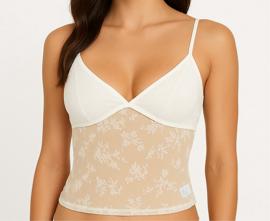 French style lace triangle tank top