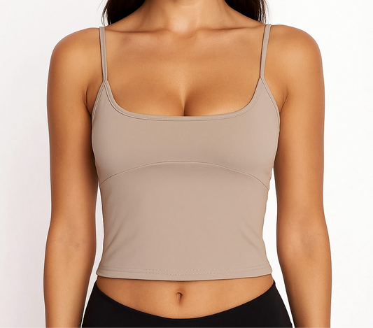 Basic tank top with cleavage