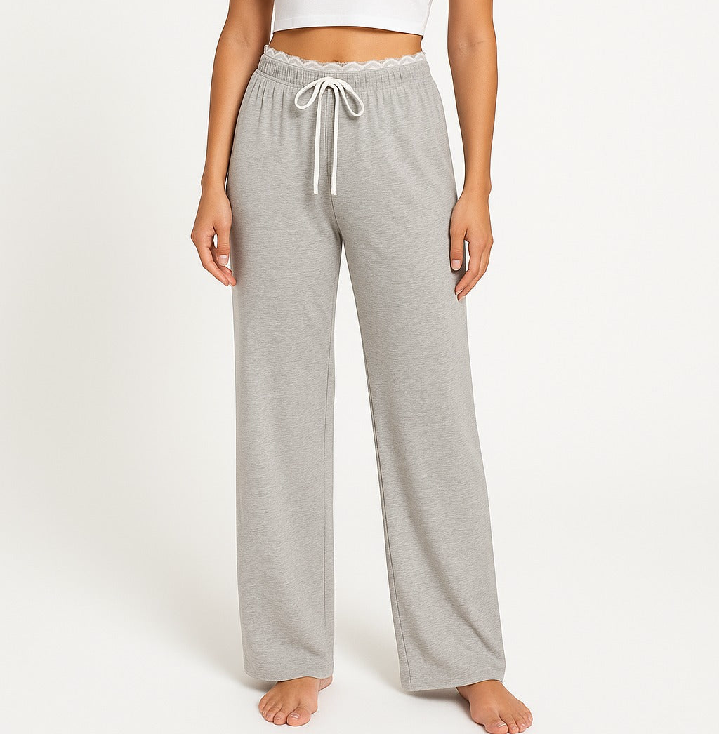 Lace trim pants