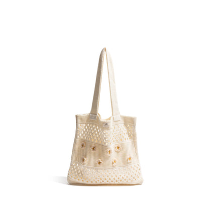 Floral half mesh bag