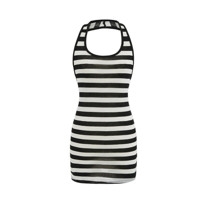 Striped collar dress