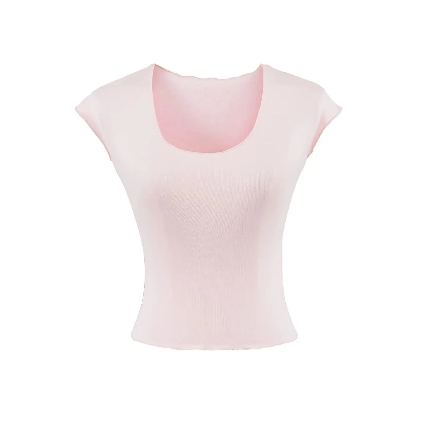Short shirt with cut neckline