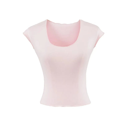 Short shirt with cut neckline