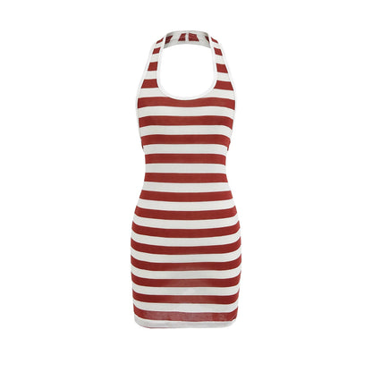 Striped collar dress