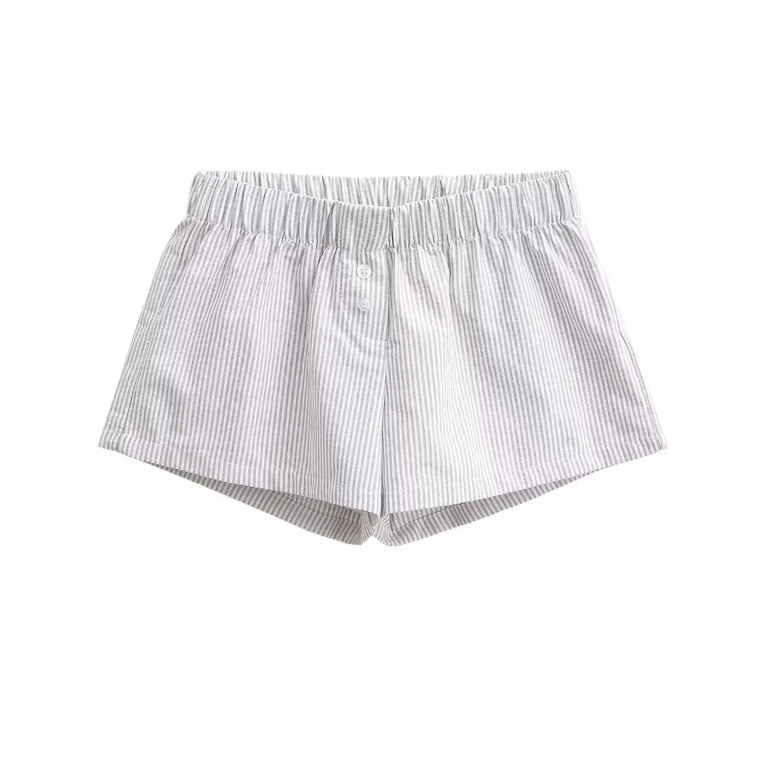 Two button checkered shorts