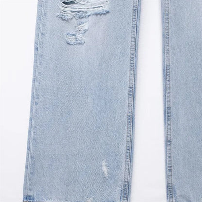 Long jeans with tears