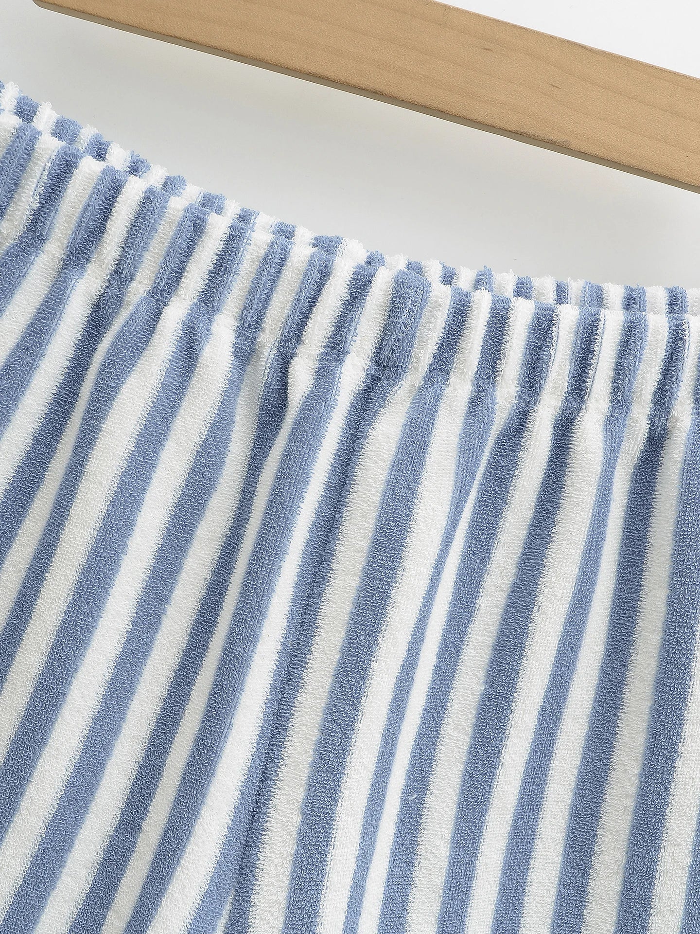 Striped shorts in towel texture