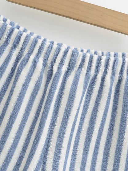 Striped shorts in towel texture