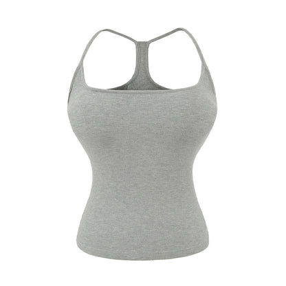Sporty style tank top with a built-in bra