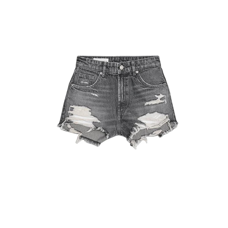 Short tight jeans with tears