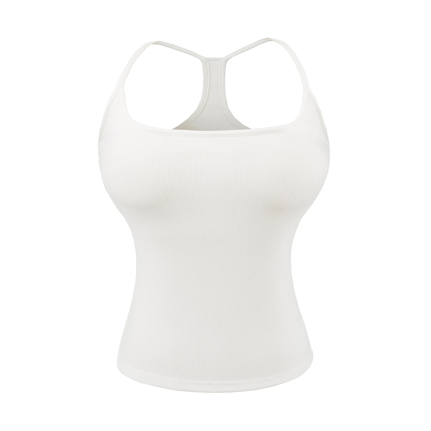 Sporty style tank top with a built-in bra