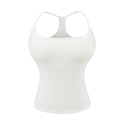 Sporty style tank top with a built-in bra