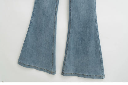 High cut jeans with two buttons