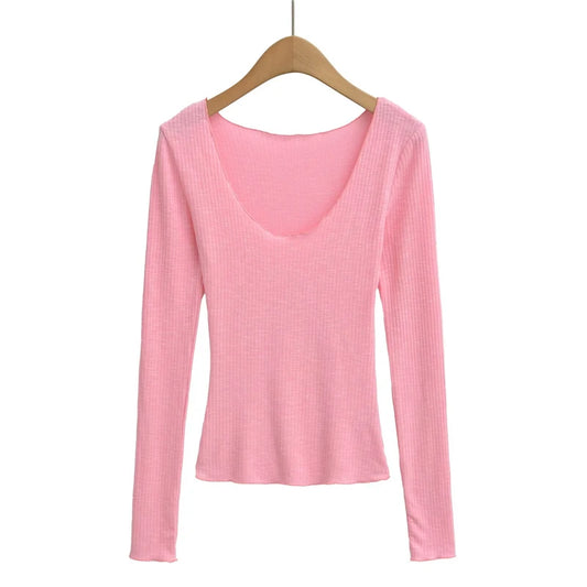 חולצה ארוכה עם מחשוף עגול