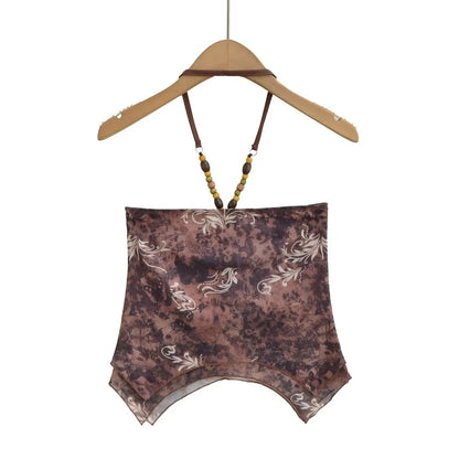 Beaded collar tank top