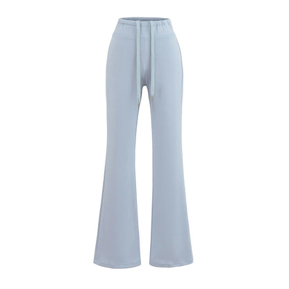 Soft, flared pants with the option of folding into a low cut