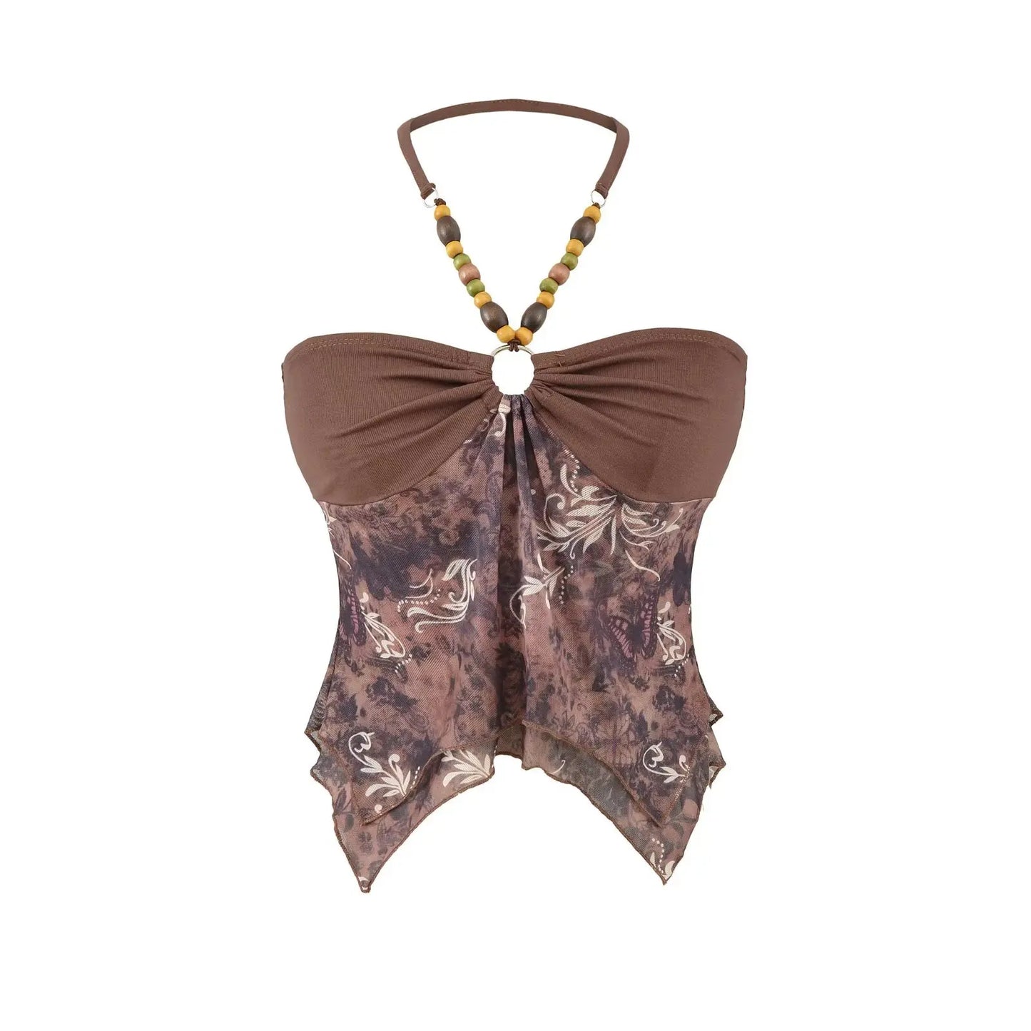 Beaded collar tank top