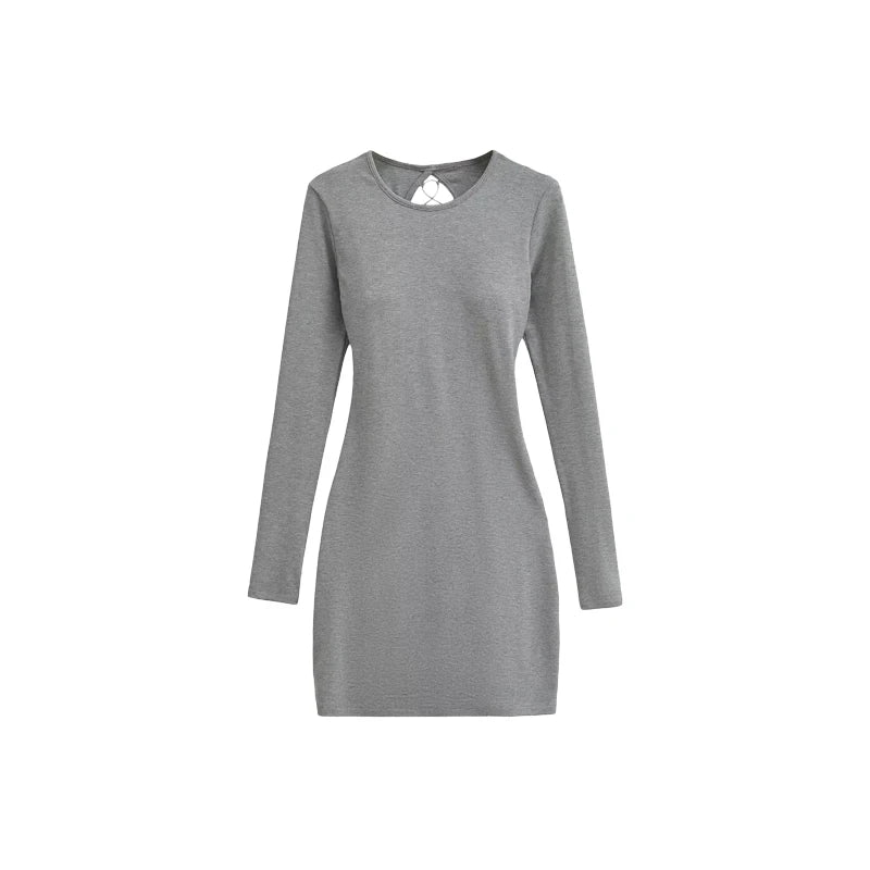A dress with a built-in bra and an open back