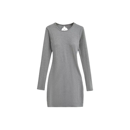 A dress with a built-in bra and an open back
