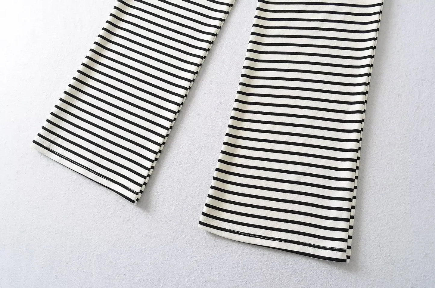 Soft flared striped pants