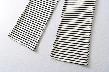 Soft flared striped pants