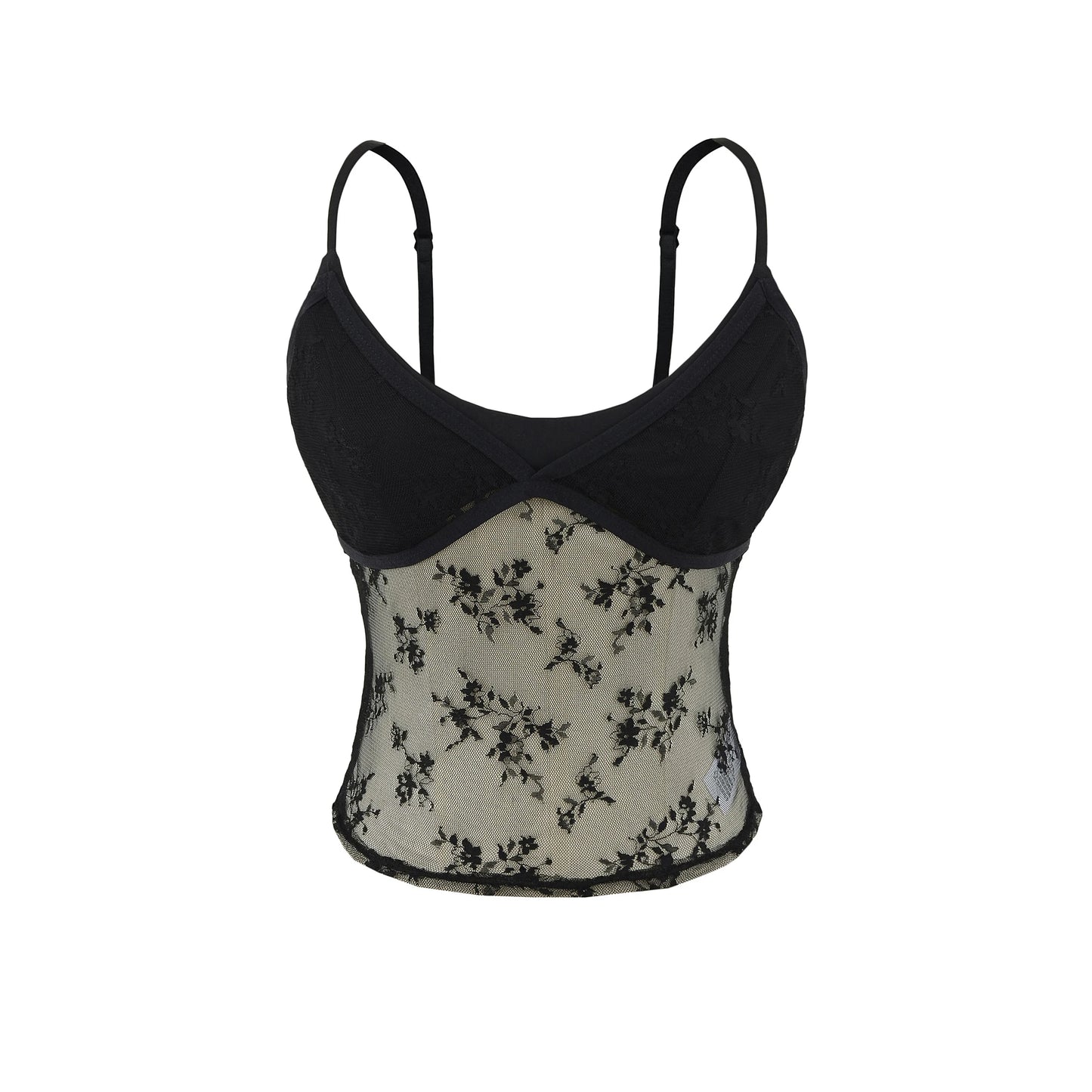 French style lace triangle tank top