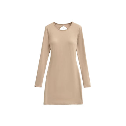 A dress with a built-in bra and an open back