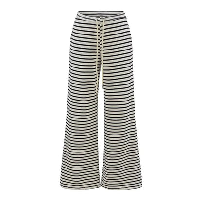 Soft flared striped pants