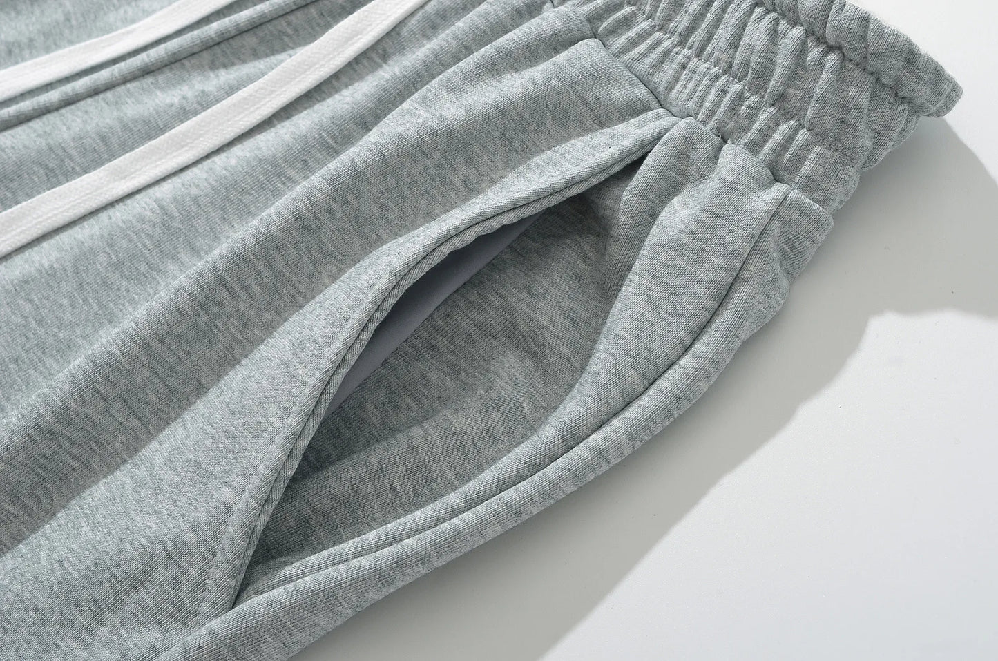 Sweatpants with folded rubber