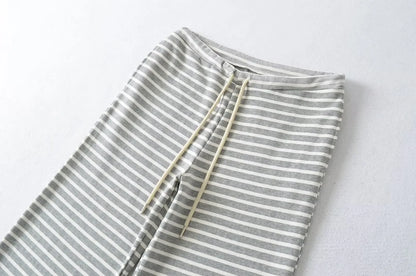 Soft flared striped pants