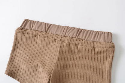 Mini shorts with striped texture