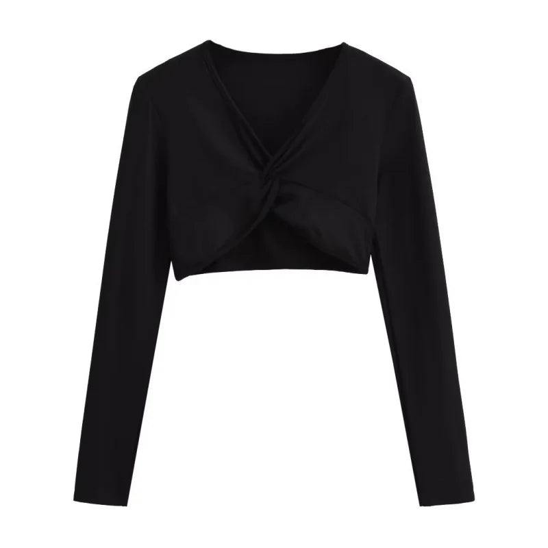 A long camisole is turned at the neckline